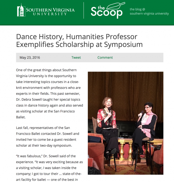 Dance History, Humanities Professor Exemplifies Scholarship at Symposium